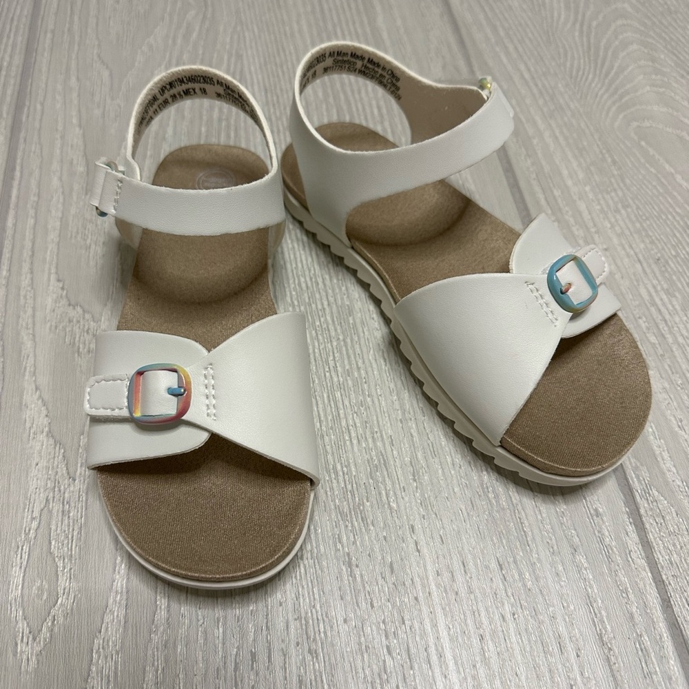 NEW Wonder Nation Toddler White Sandals Shoes Size 11